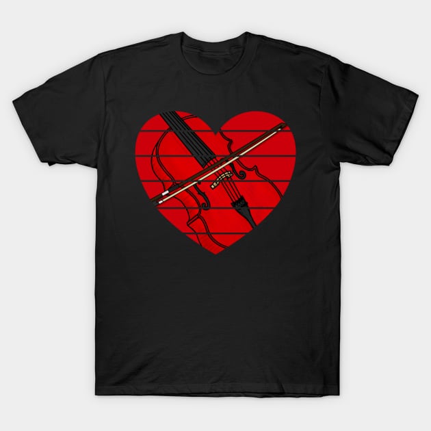Valentines Cello Cellist Wedding Musician T-Shirt by doodlerob